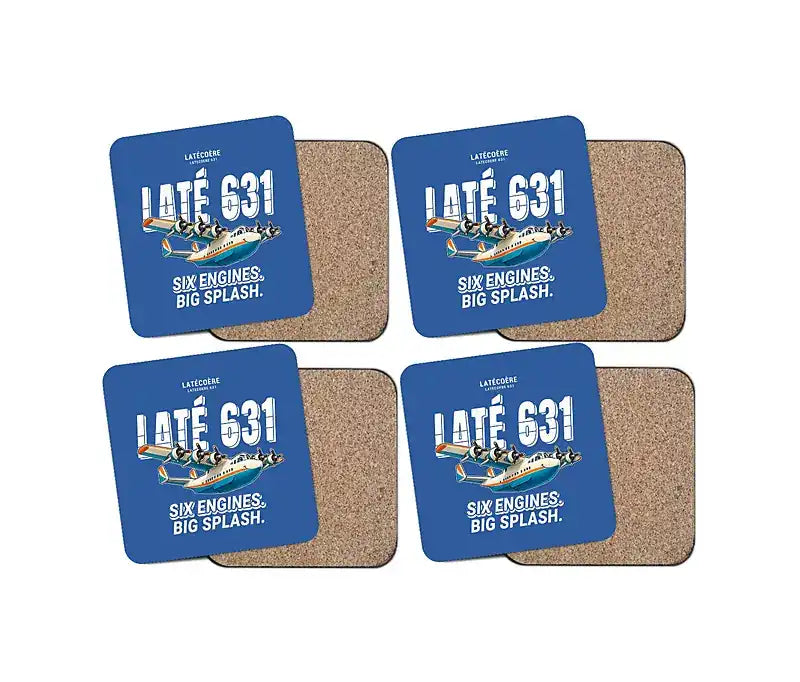 Latecoere 631 - Cartoon - Coaster Set - Blue