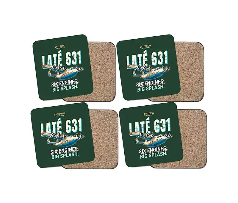 Latecoere 631 - Cartoon - Coaster Set - Dark Green