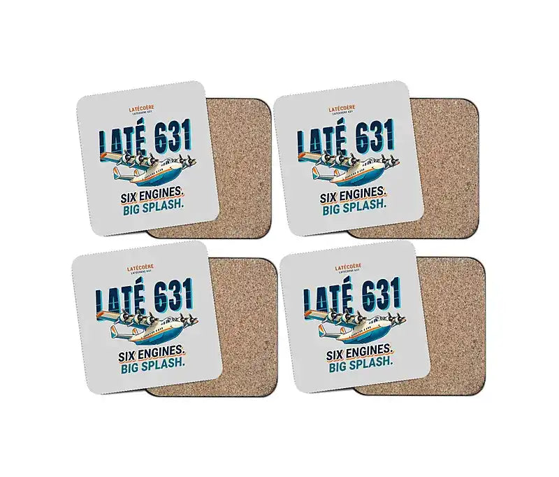 Latecoere 631 - Cartoon - Coaster Set - Light Gray