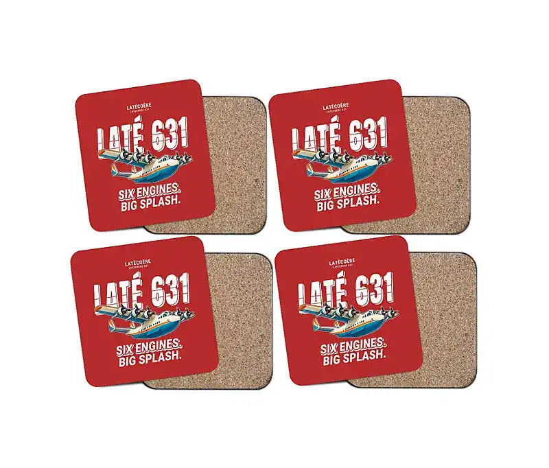 Latecoere 631 - Cartoon - Coaster Set - Red
