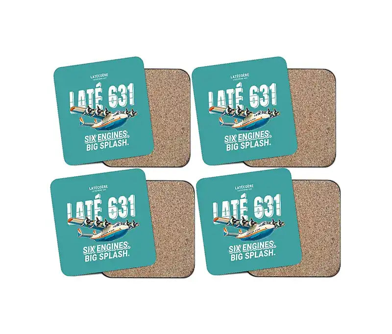 Latecoere 631 - Cartoon - Coaster Set - Turquoise