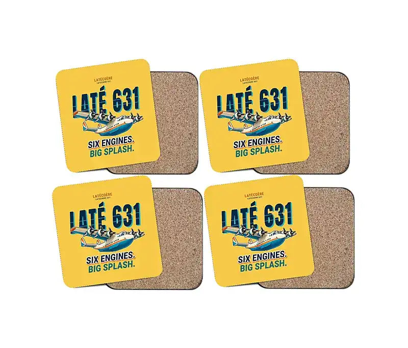Latecoere 631 - Cartoon - Coaster Set - Yellow