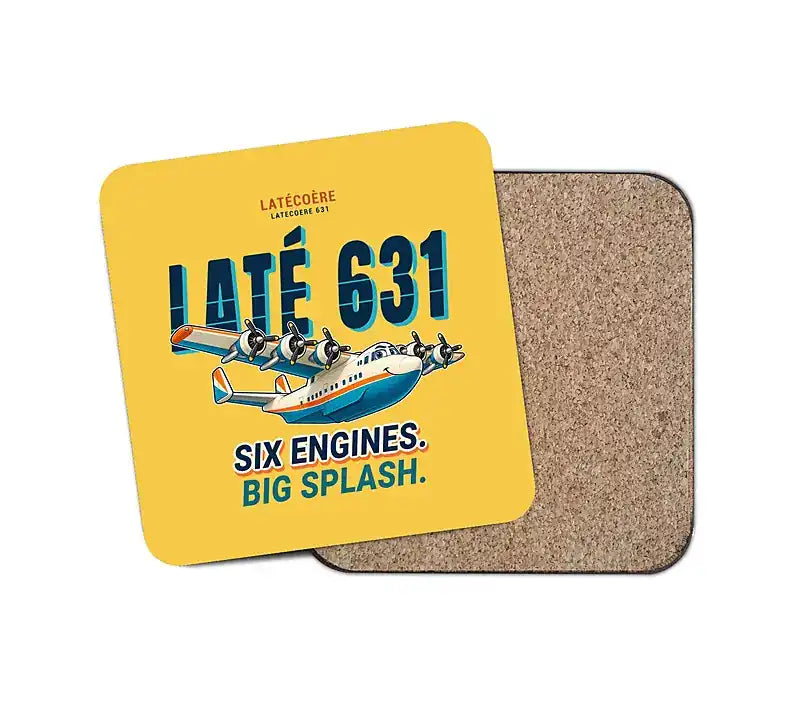 Latecoere 631 - Cartoon - Coaster - Yellow