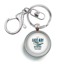 Thumbnail for Latecoere 631 - Cartoon + Name - Circle Key Chain - White