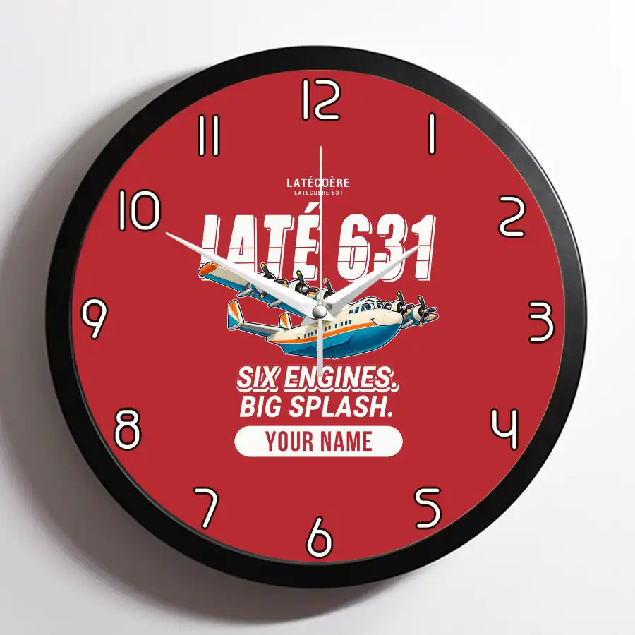 Latecoere 631 - Cartoon + Name - Framed - Red