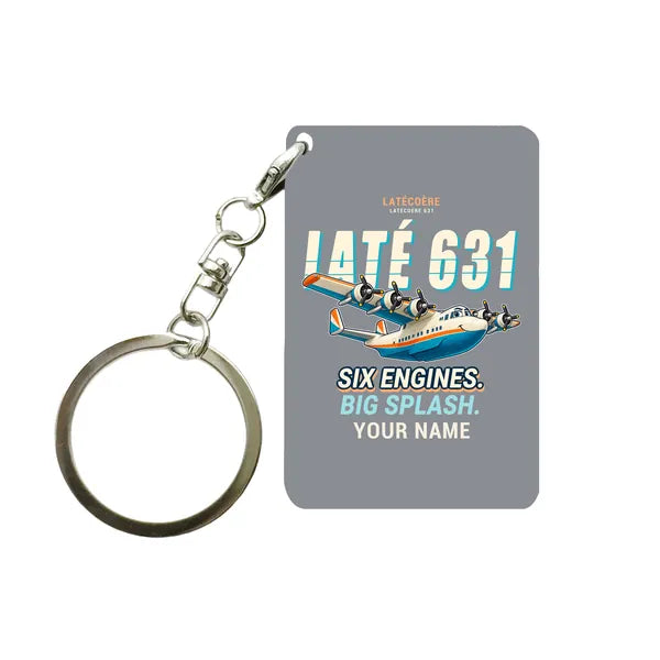 Latecoere 631 - Cartoon + Name - Key Chain - Gray