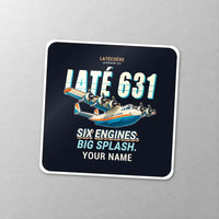 Thumbnail for Latecoere 631 - Cartoon + Name - Square Sticker - Close-up