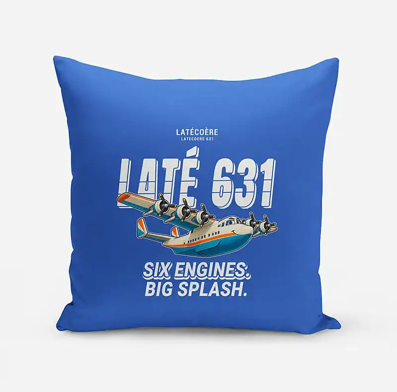 Latecoere 631 - Cartoon - Pillow - Blue