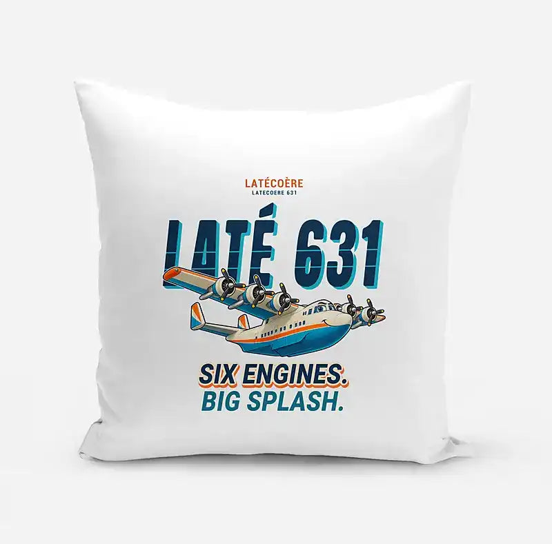 Latecoere 631 - Cartoon - Pillow - White