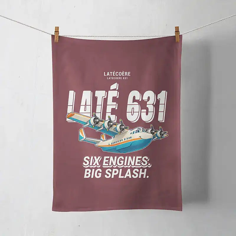 Latecoere 631 - Cartoon - Towel - Dark Red