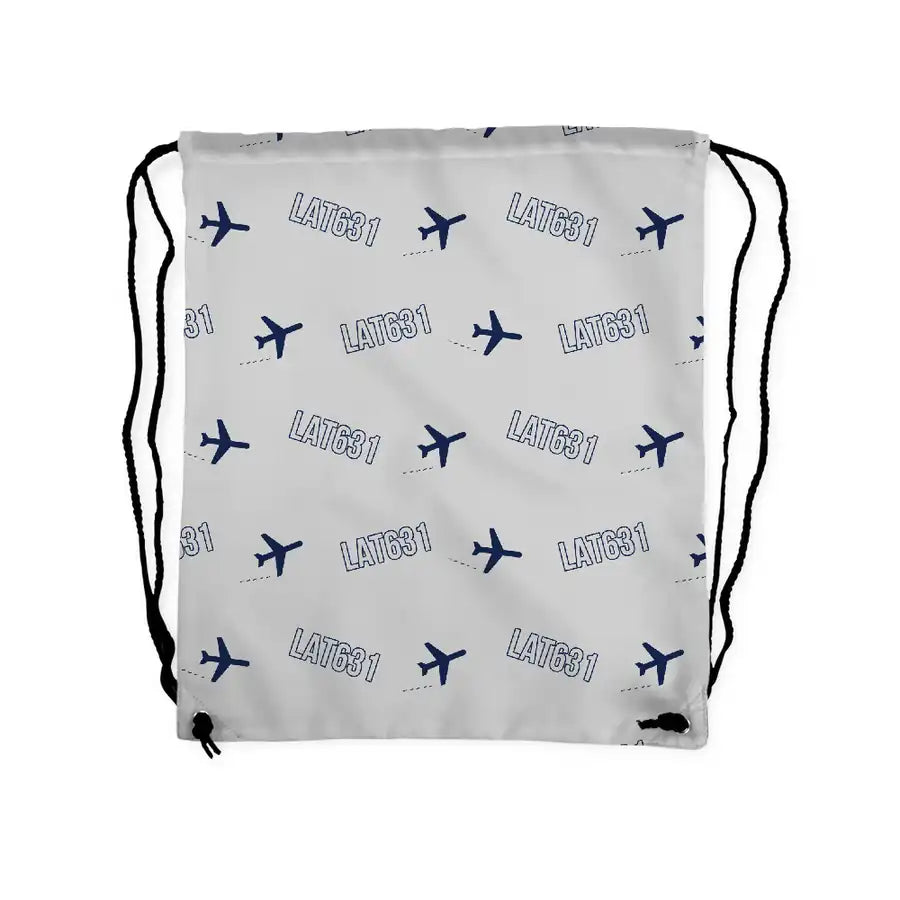 Latecoere 631 - Drawstring Bag - 3D Pattern - Light Gray