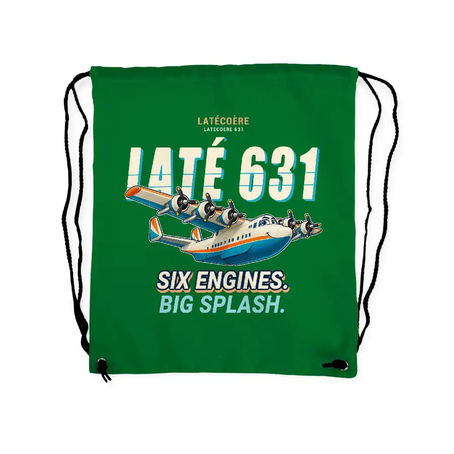 Latecoere 631 - Drawstring Bag - Cartoon - Green