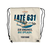 Thumbnail for Latecoere 631 - Drawstring Bag - Cartoon + Name - Beige