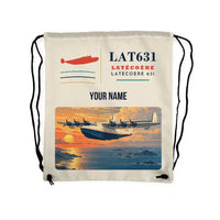 Thumbnail for Latecoere 631 - Drawstring Bag - Classic + Name - Beige