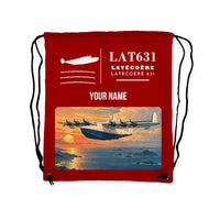 Thumbnail for Latecoere 631 - Drawstring Bag - Classic + Name - Red