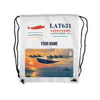 Thumbnail for Latecoere 631 - Drawstring Bag - Classic + Name - White