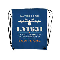 Thumbnail for Latecoere 631 - Drawstring Bag - Heritage + Name - Blue
