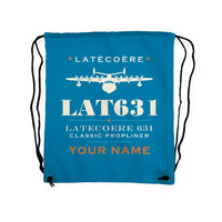 Thumbnail for Latecoere 631 - Drawstring Bag - Heritage + Name - Light Blue