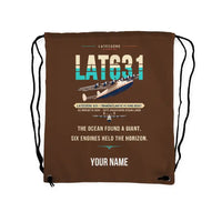 Thumbnail for Latecoere 631 - Drawstring Bag - Original + Name - Brown