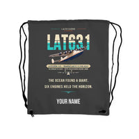 Thumbnail for Latecoere 631 - Drawstring Bag - Original + Name - Gray