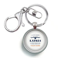 Thumbnail for Latecoere 631 - Heritage + Name - Circle Key Chain - White