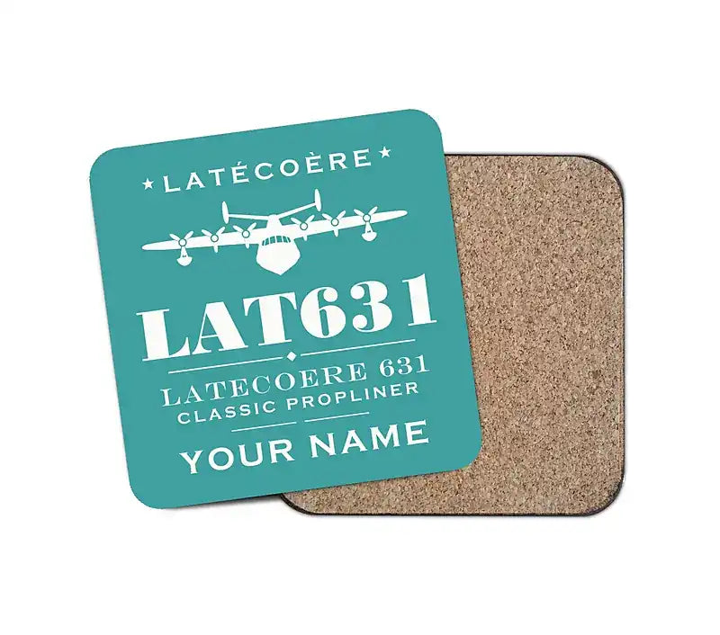 Latecoere 631 - Heritage + Name - Coaster - Turquoise