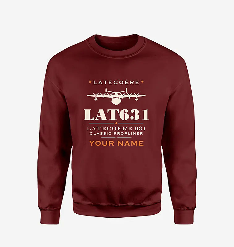 Latecoere 631 - Heritage + Name - Sweatshirt - Wine Red