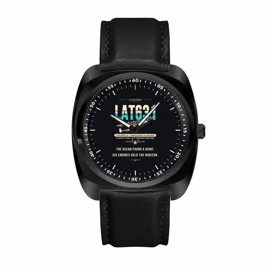 Latecoere 631 - Original - Luxury Cushion - Black and Black Strap