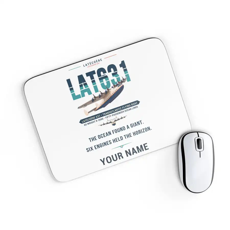 Latecoere 631 - Original + Name - Mouse Pad - White