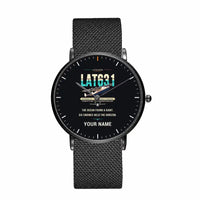 Thumbnail for Latecoere 631 - Original + Name - Slim Mesh - Black and Stainless Steel Strap