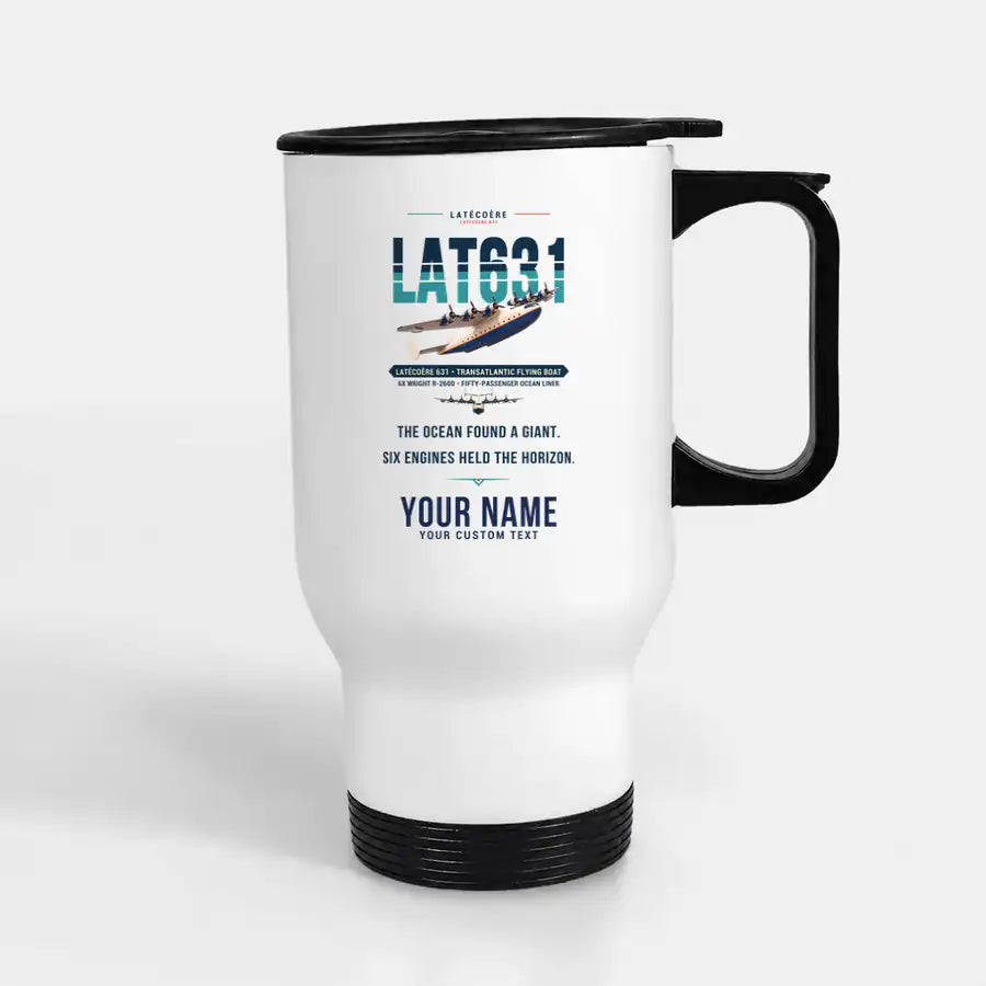 Latecoere 631 - Original + Name - Stainless Steel with Holder - White