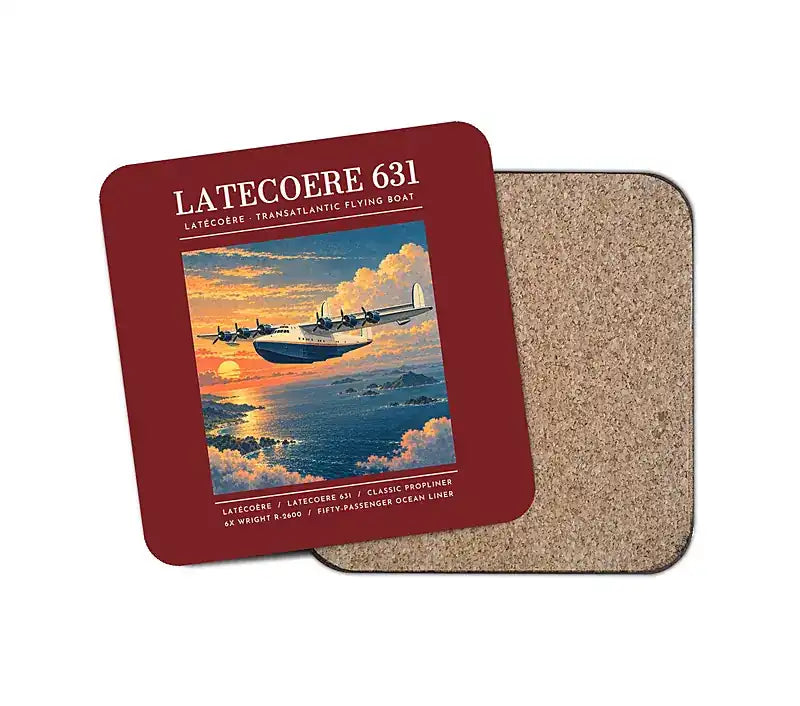 Latecoere 631 - Poster - Coaster - Dark Red