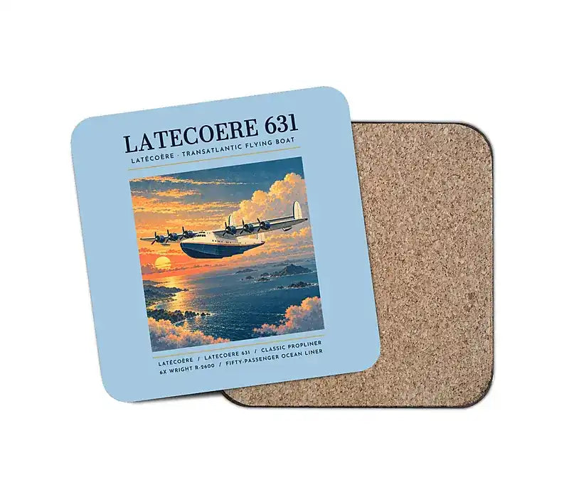 Latecoere 631 - Poster - Coaster - Light Blue