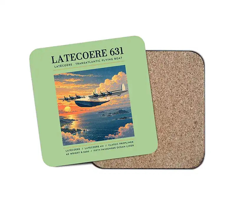 Latecoere 631 - Poster - Coaster - Light Green