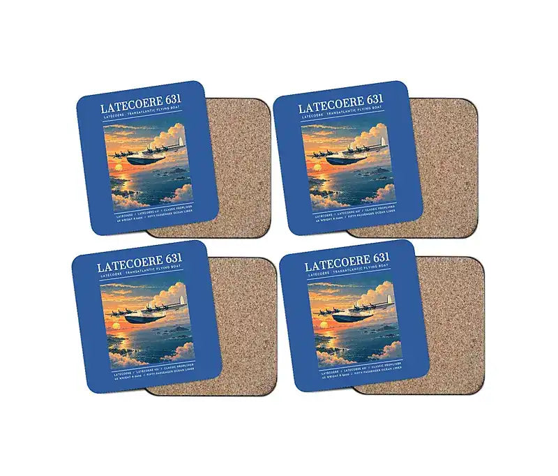 Latecoere 631 - Poster - Coaster Set - Blue