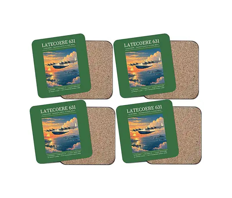 Latecoere 631 - Poster - Coaster Set - Green
