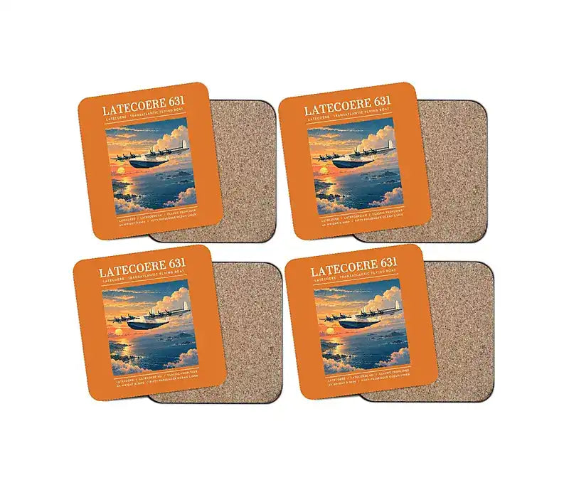 Latecoere 631 - Poster - Coaster Set - Orange