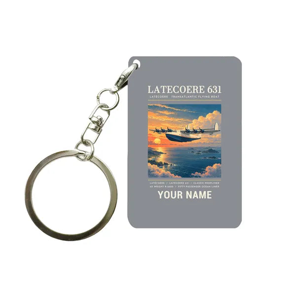 Latecoere 631 - Poster + Name - Key Chain - Gray
