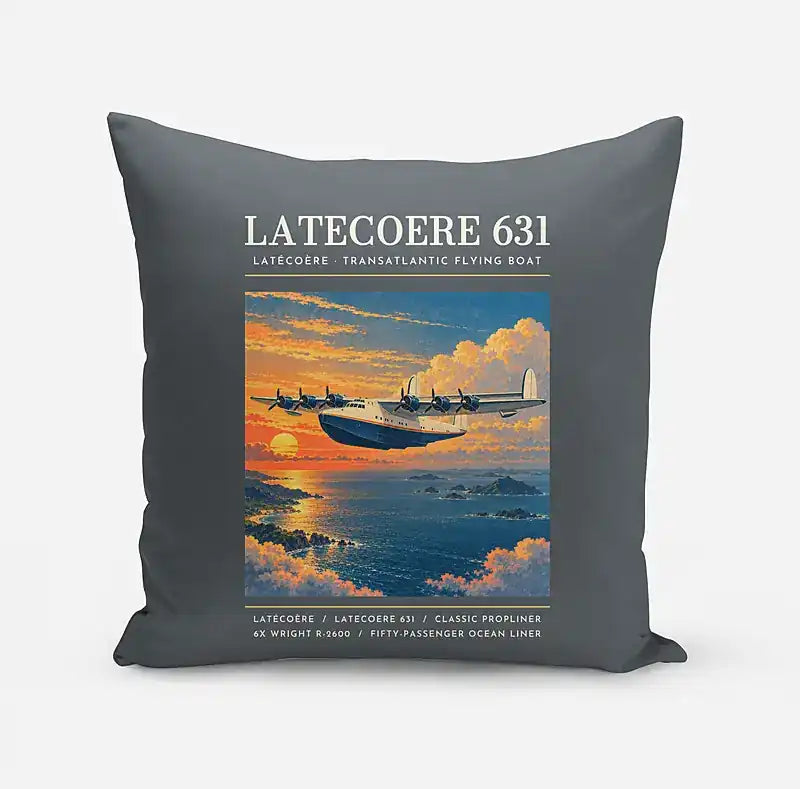 Latecoere 631 - Poster - Pillow - Gray