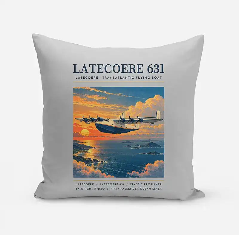 Latecoere 631 - Poster - Pillow - Light Gray