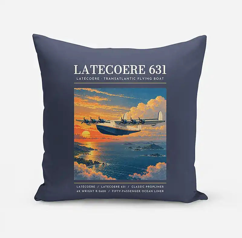 Latecoere 631 - Poster - Pillow - Navy Blue