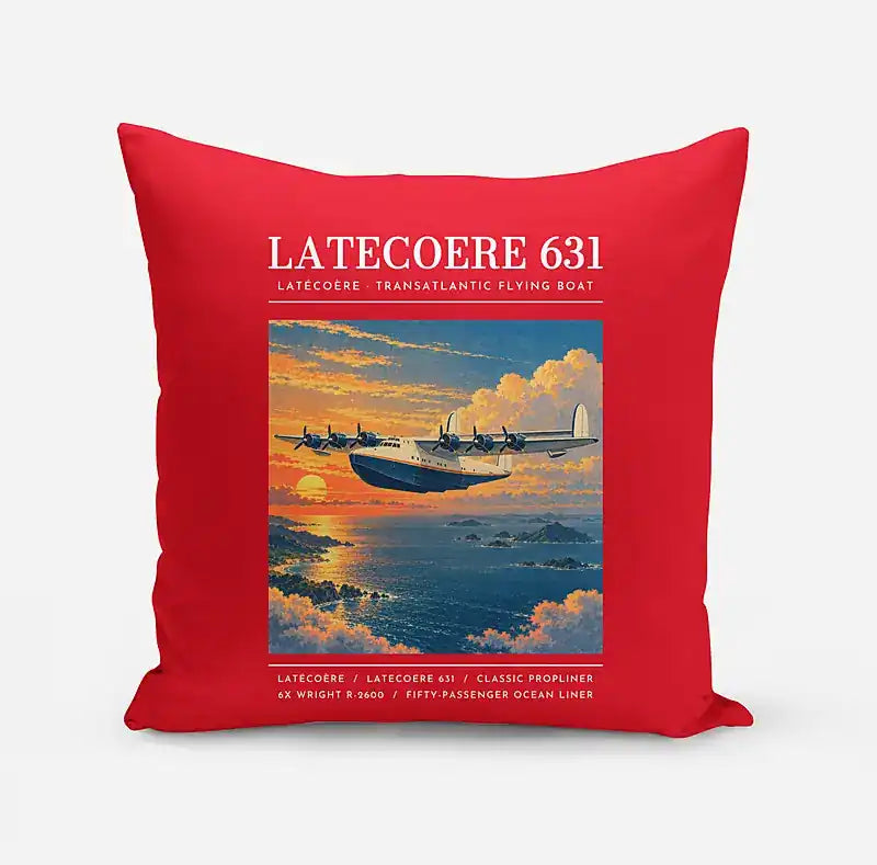 Latecoere 631 - Poster - Pillow - Red