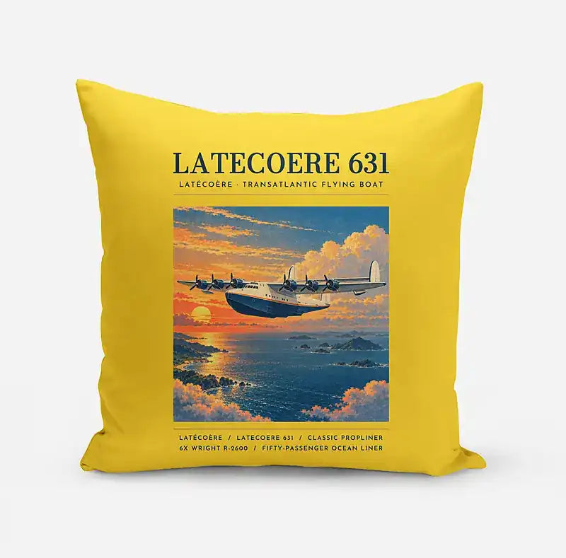 Latecoere 631 - Poster - Pillow - Yellow