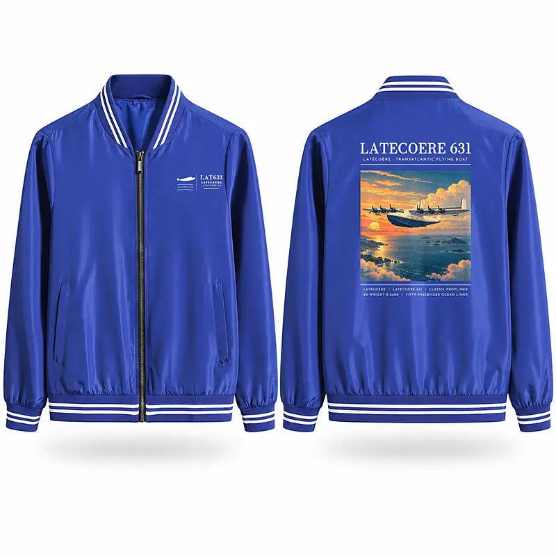 Latecoere 631 Stylish Jackets - Baseball Collar - Poster - Royal Blue