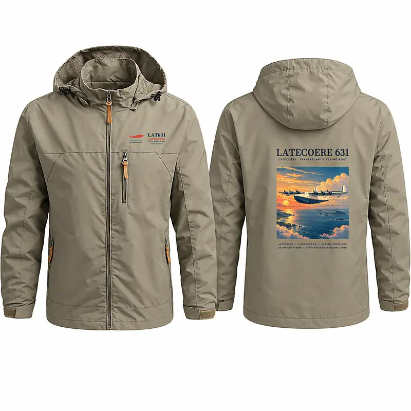 Latecoere 631 Stylish Jackets - Hooded Windbreaker - Poster - Khaki