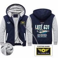 Thumbnail for Latecoere 631 Zipped Sweatshirts - Cartoon + Name - Navy & Gray