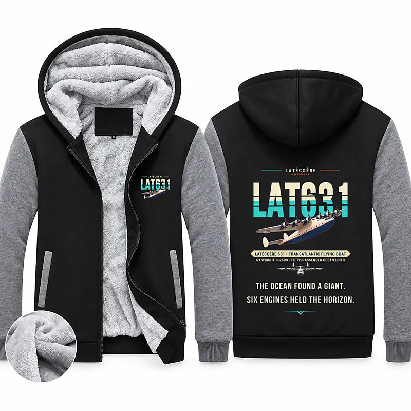 Latecoere 631 Zipped Sweatshirts - Original - Black & Gray