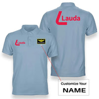 Thumbnail for Lauda logo on light blue + name double side polo t shirt