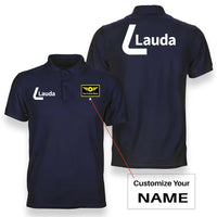 Thumbnail for Lauda logo on navy blue + name double side polo t shirt