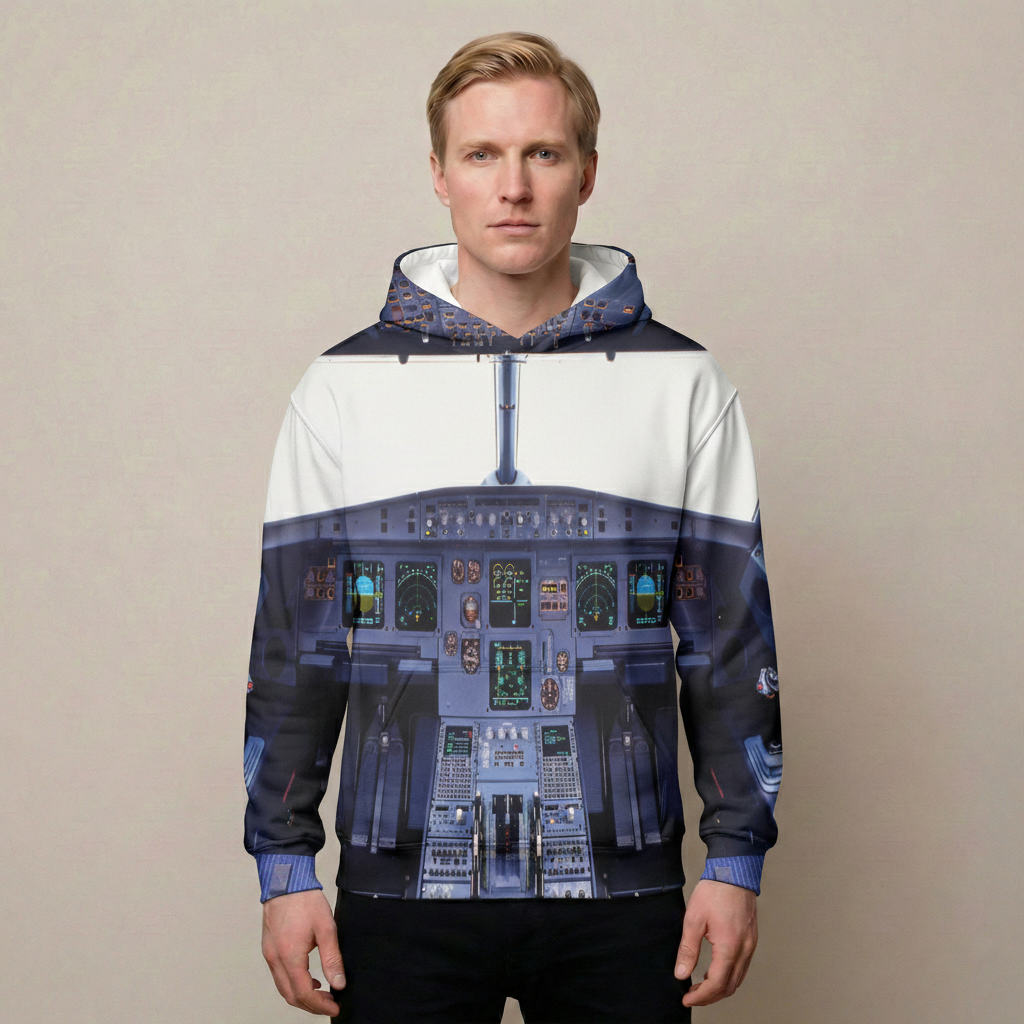 Airbus A320 Cockpit Wide Printed 3D Hoodies
